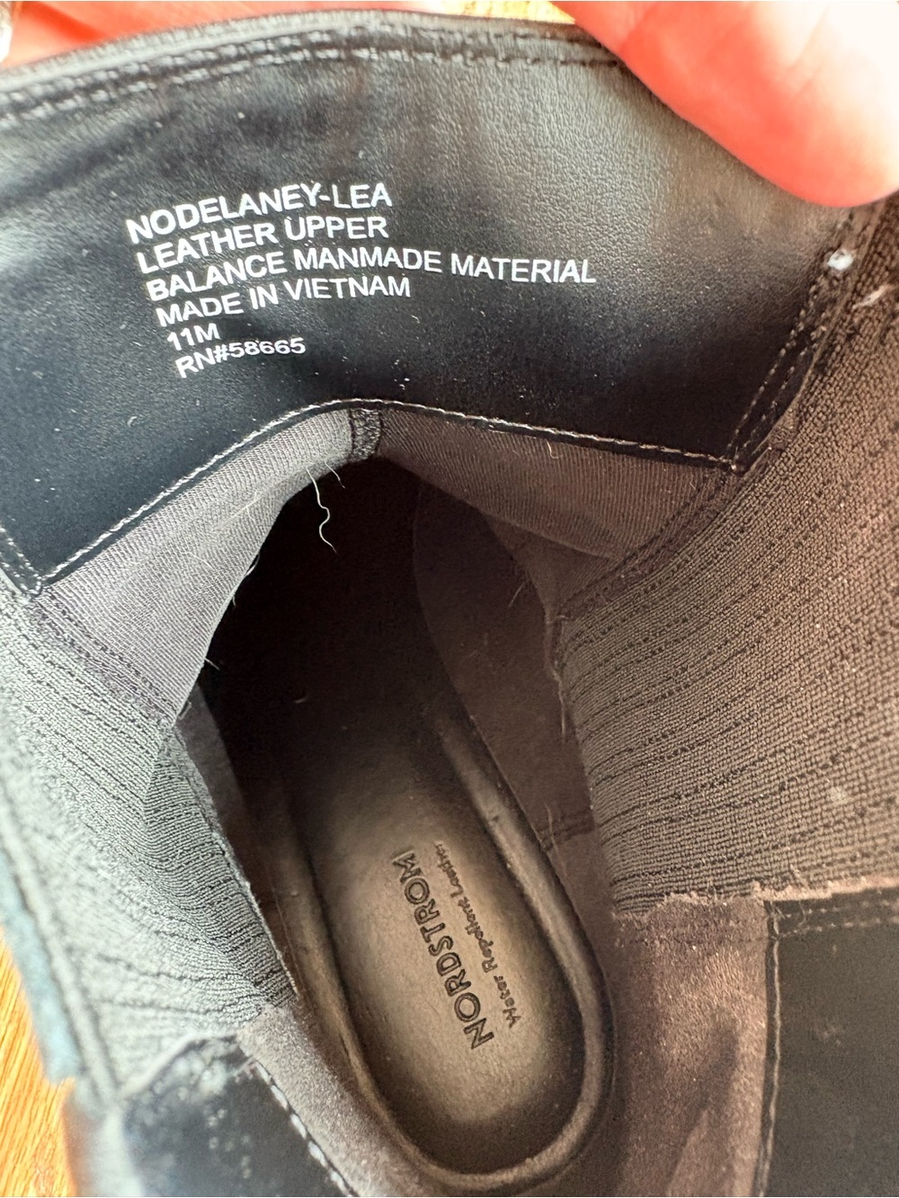 Nordstrom Women's Black Leather Chelsea Combat Boots - Picture 3 of 5